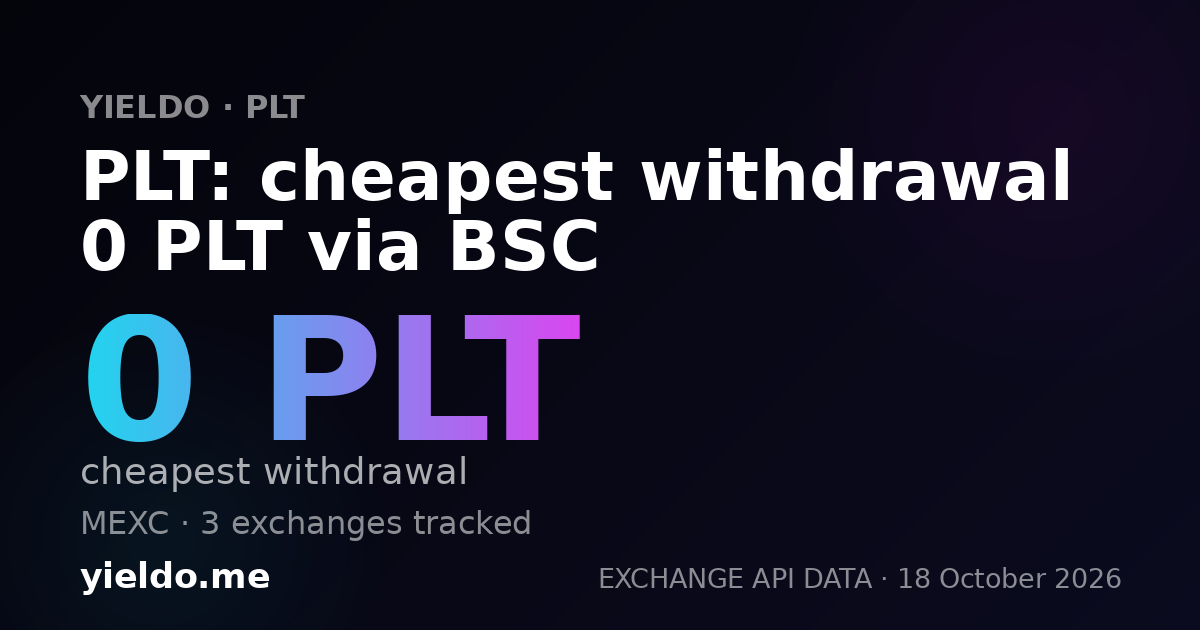 PLT: cheapest withdrawal 0 PLT via BSC