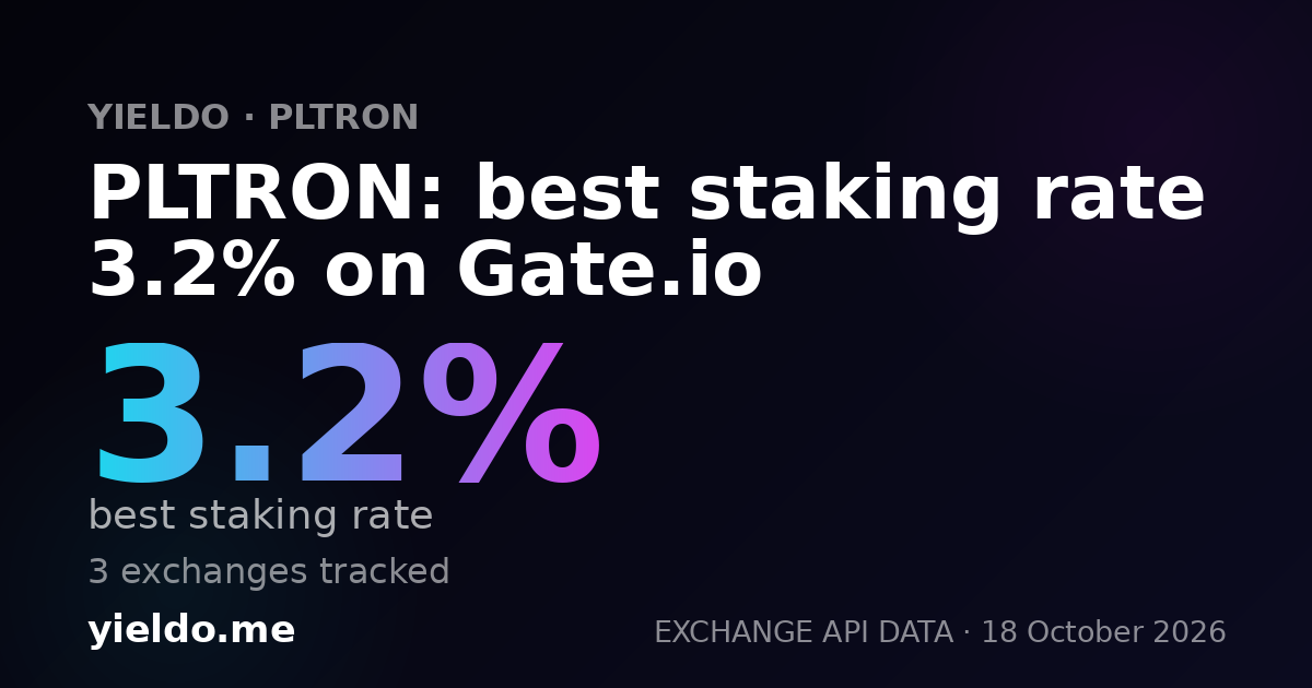 PLTRON: best staking rate 3.2% on Gate.io
