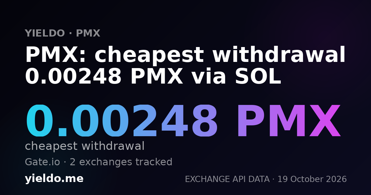 PMX: cheapest withdrawal 0.00248 PMX via SOL