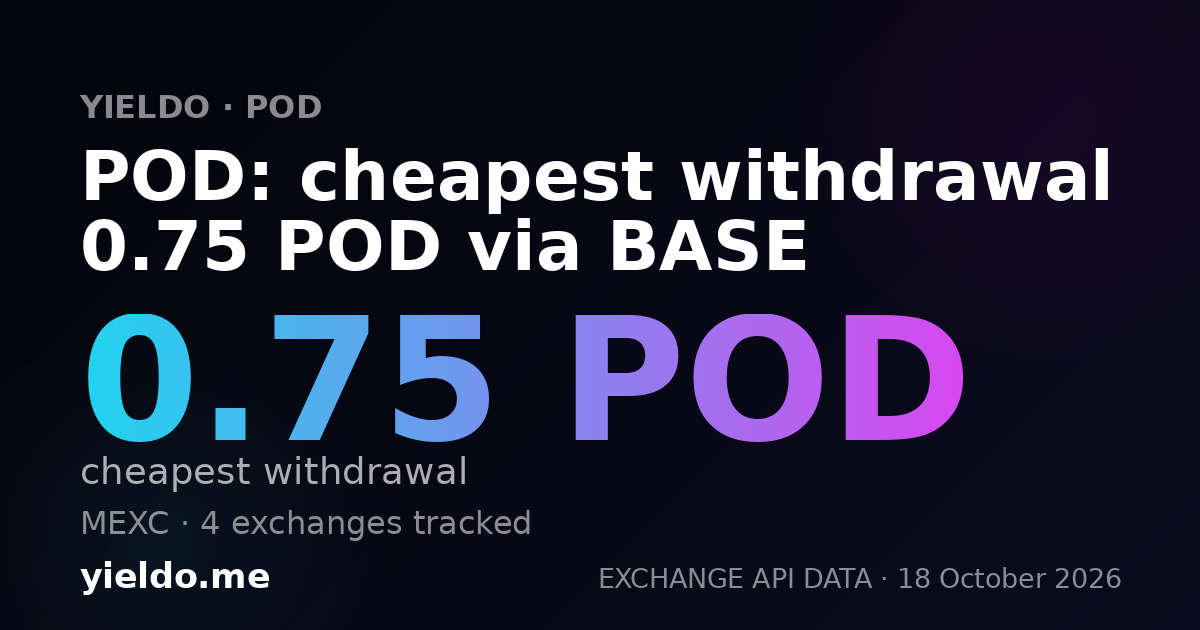 POD: cheapest withdrawal 0.75 POD via BASE