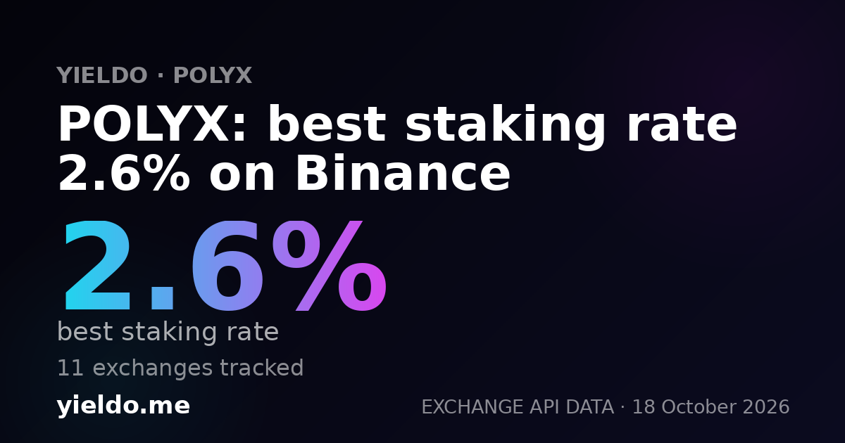 POLYX: best staking rate 2.6% on Binance