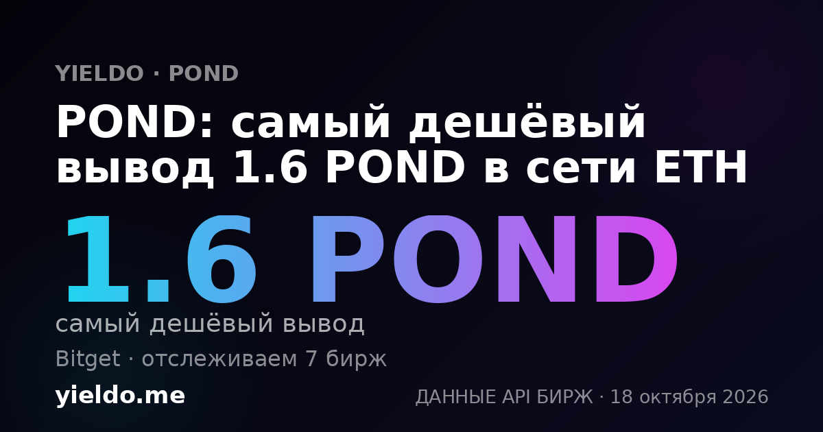 POND: самый дешёвый вывод 1.6 POND в сети ETH