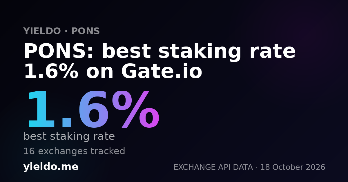 PONS: best staking rate 1.0% on Bitget