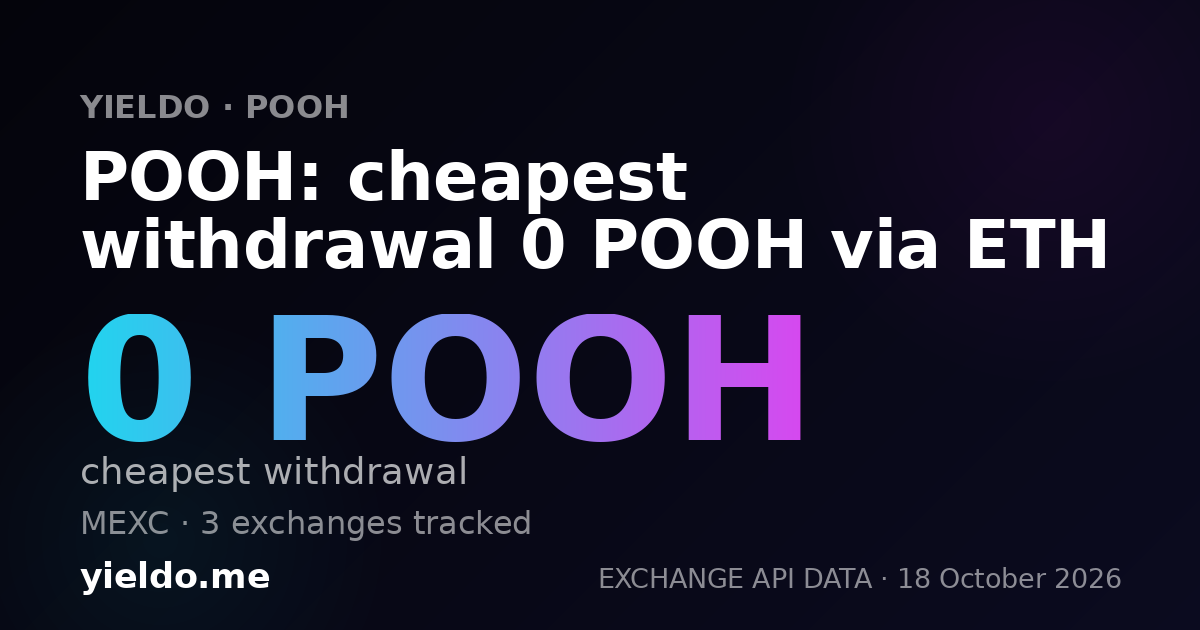 POOH: cheapest withdrawal 0 POOH via ETH