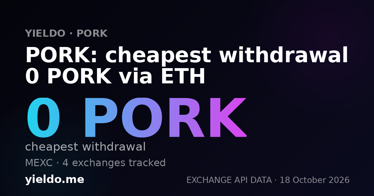 PORK: cheapest withdrawal 0 PORK via ETH