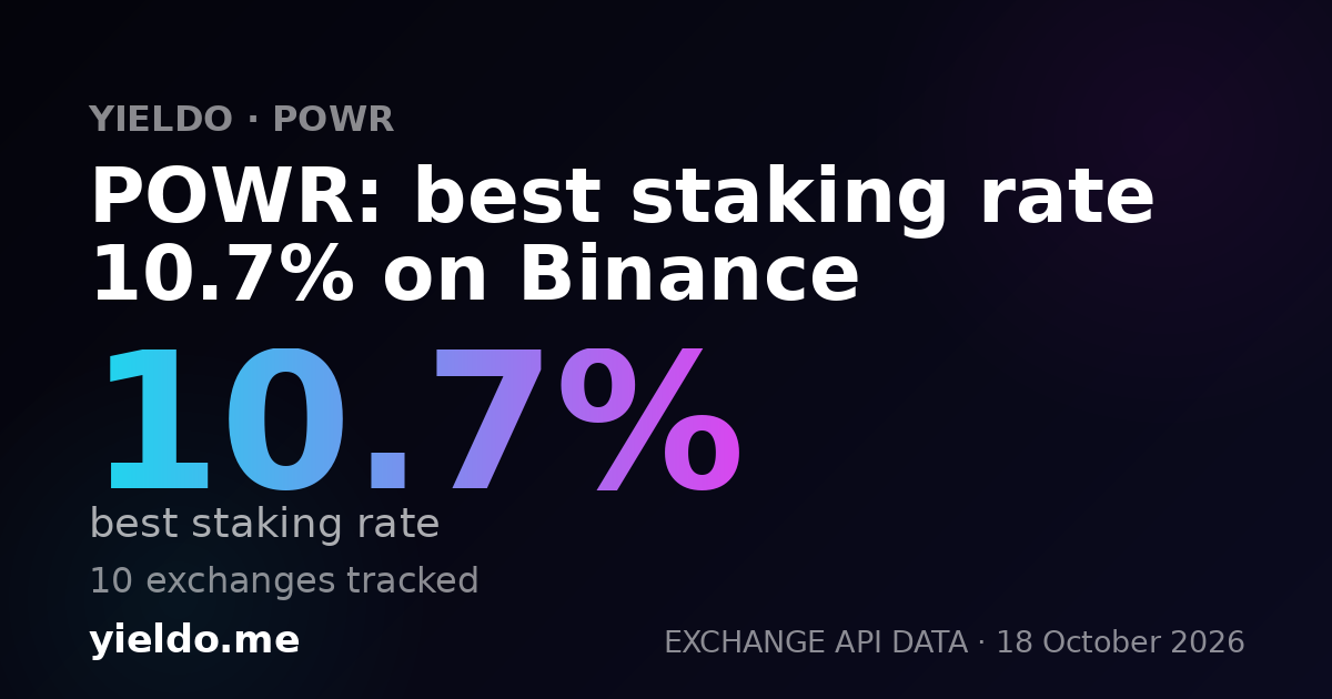 POWR: best staking rate 10.7% on Binance