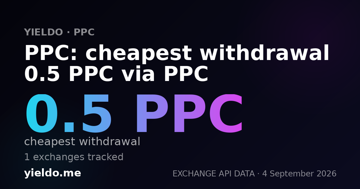 PPC: cheapest withdrawal 0.5 PPC via PPC