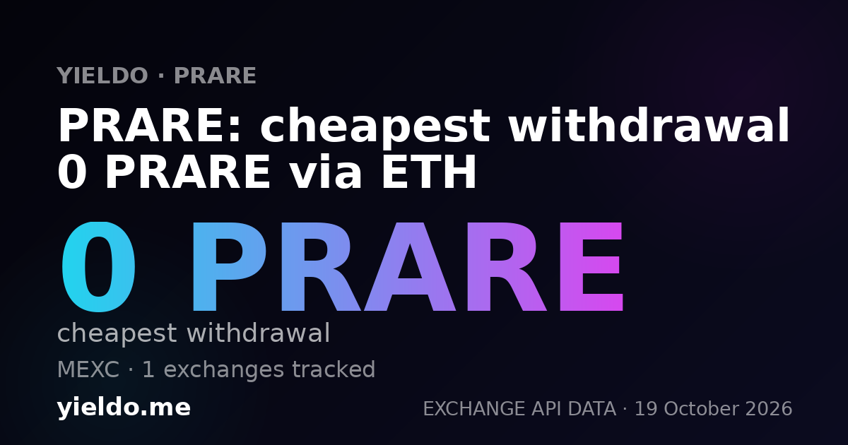 PRARE: cheapest withdrawal 0 PRARE via ETH
