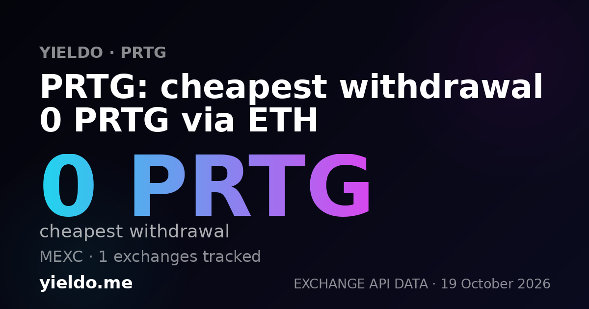 PRTG: cheapest withdrawal 0 PRTG via ETH