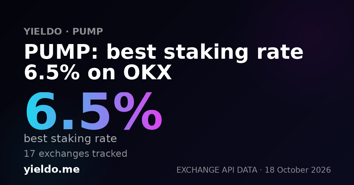 PUMP: best staking rate 6.6% on OKX