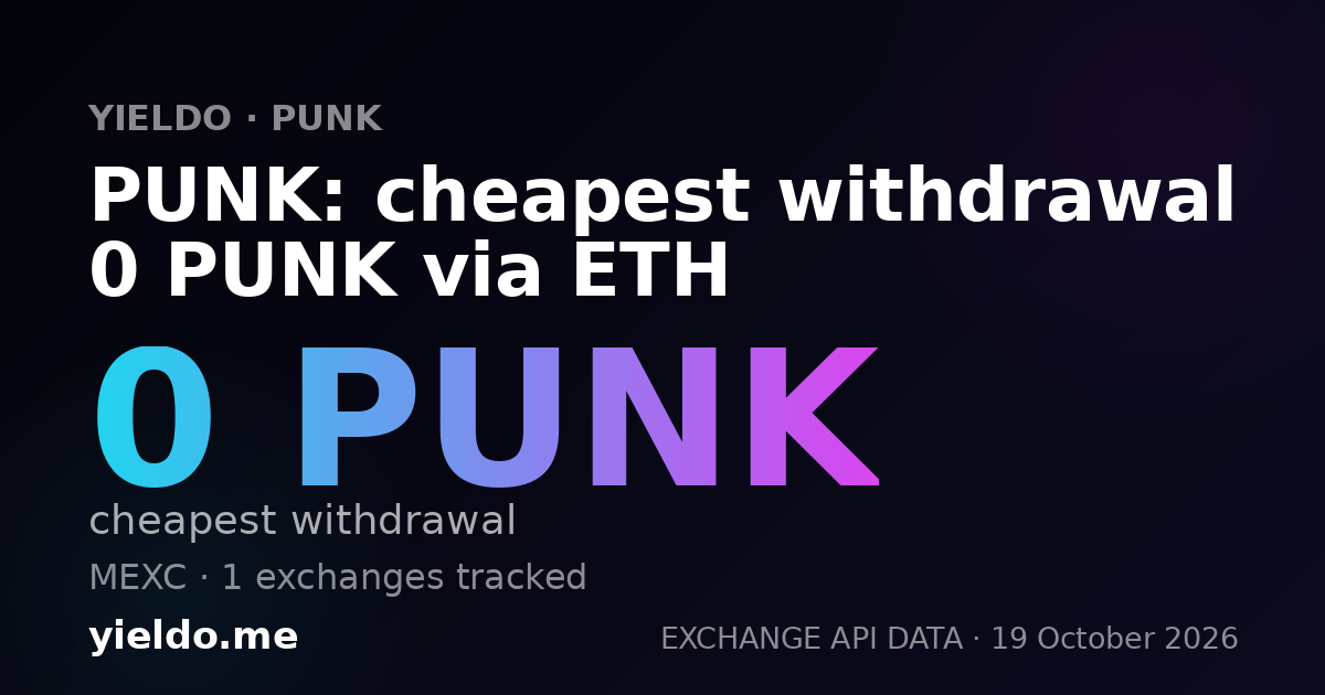 PUNK: cheapest withdrawal 0 PUNK via ETH