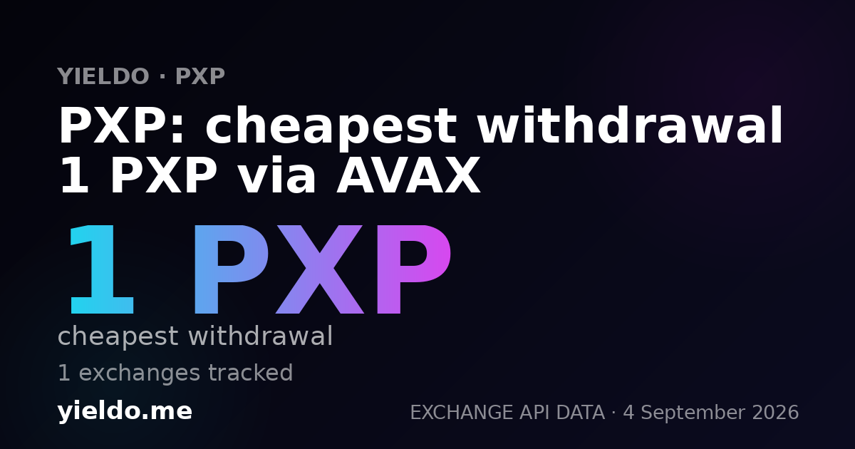 PXP: cheapest withdrawal 1 PXP via AVAX