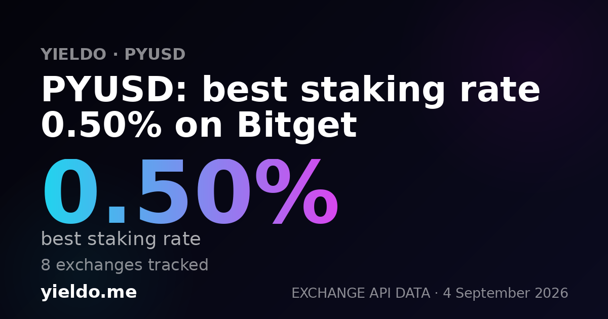 PYUSD: best staking rate 0.50% on Bitget