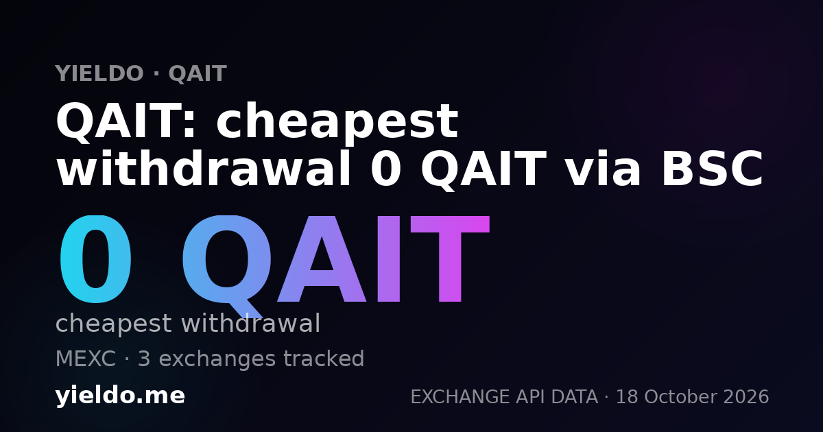 QAIT: cheapest withdrawal 0 QAIT via BSC