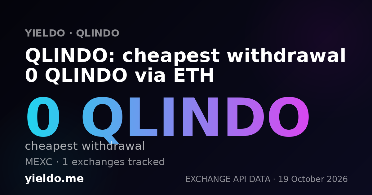 QLINDO: cheapest withdrawal 0 QLINDO via ETH