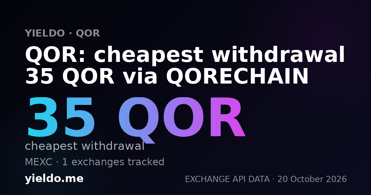 QOR: cheapest withdrawal 35 QOR via QORECHAIN