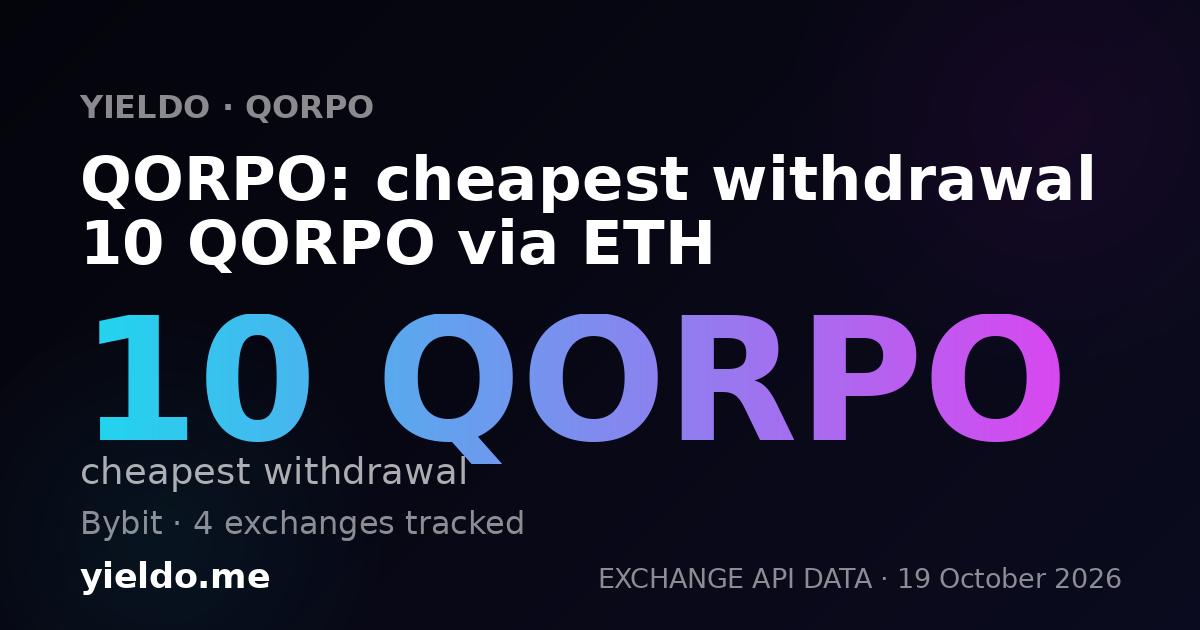 QORPO: cheapest withdrawal 10 QORPO via ETH