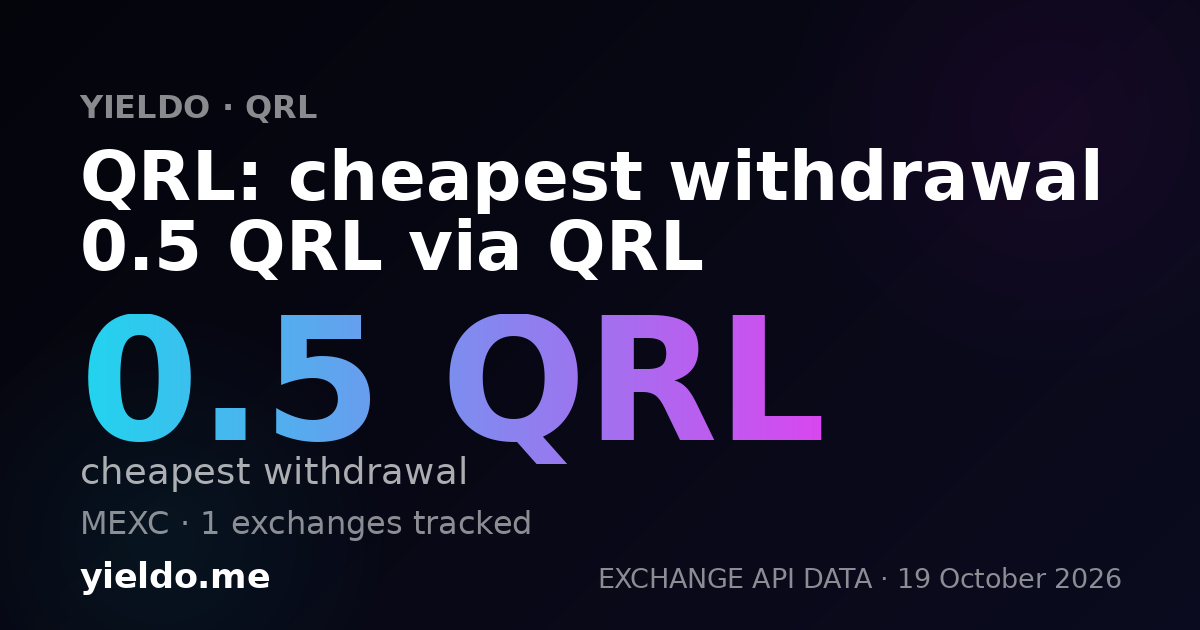 QRL: cheapest withdrawal 0.5 QRL via QRL