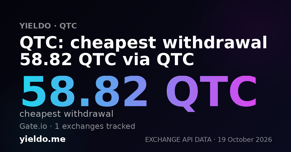 QTC: cheapest withdrawal 58.82 QTC via QTC