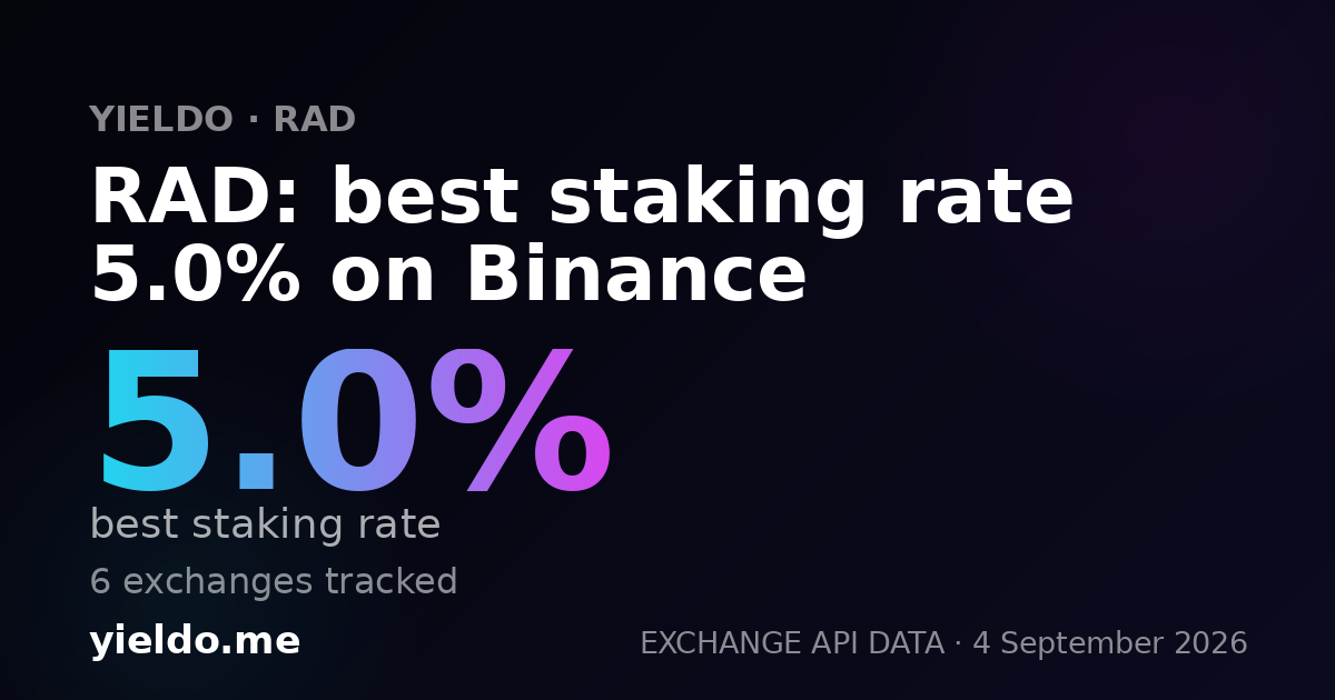 RAD: best staking rate 5.0% on Binance