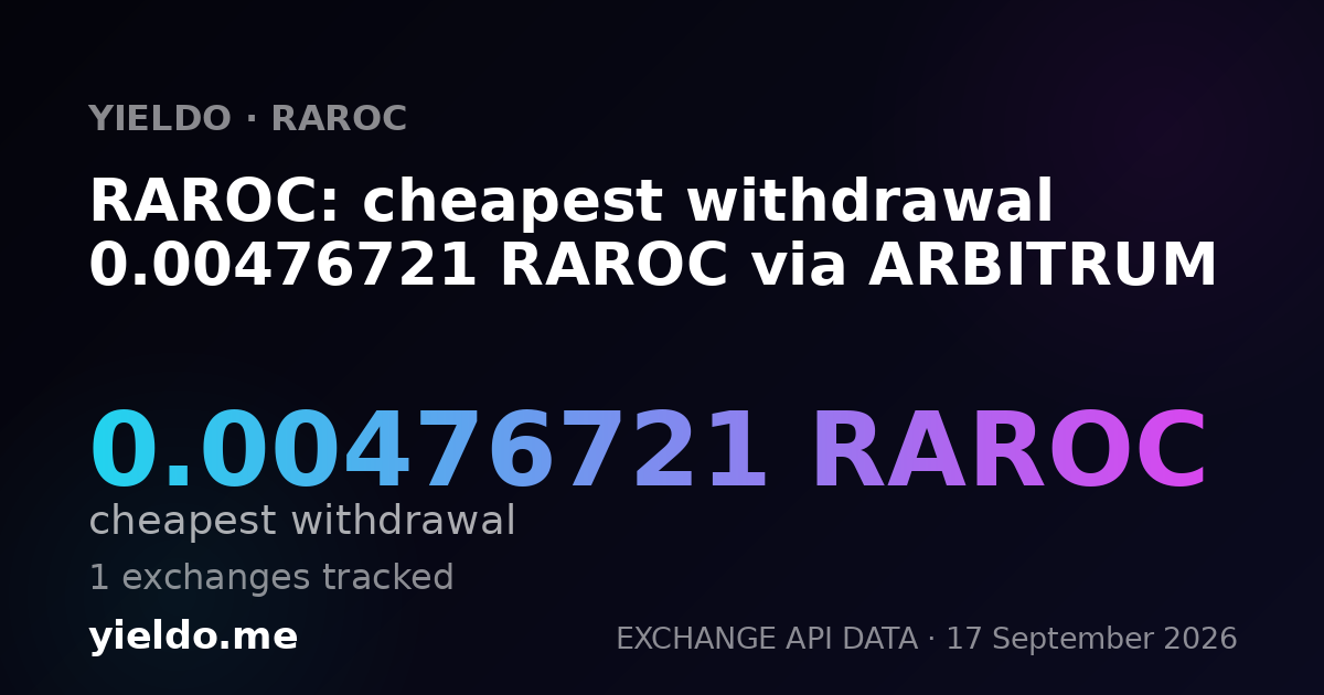 RAROC: cheapest withdrawal 0.00478622 RAROC via ARBITRUM