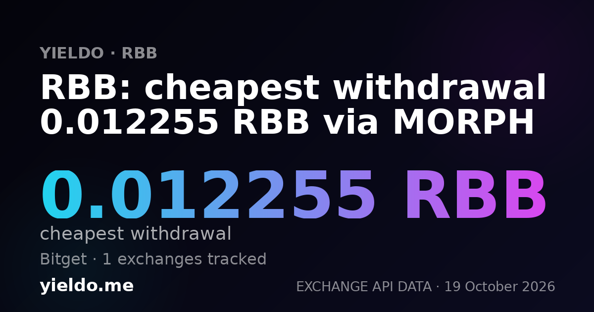 RBB: cheapest withdrawal 0.012255 RBB via MORPH