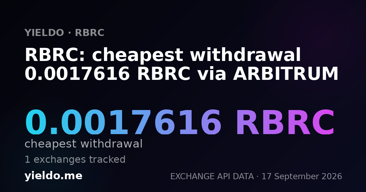 RBRC: cheapest withdrawal 0.0017718 RBRC via ARBITRUM