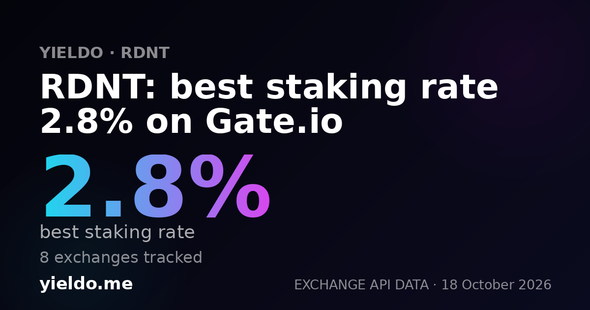RDNT: best staking rate 2.7% on Gate.io