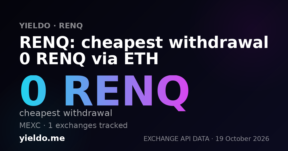 RENQ: cheapest withdrawal 0 RENQ via ETH