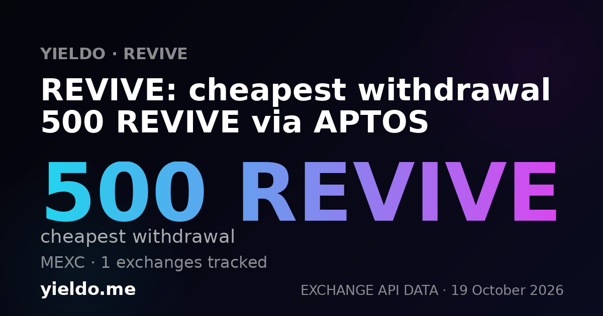 REVIVE: cheapest withdrawal 500 REVIVE via APTOS