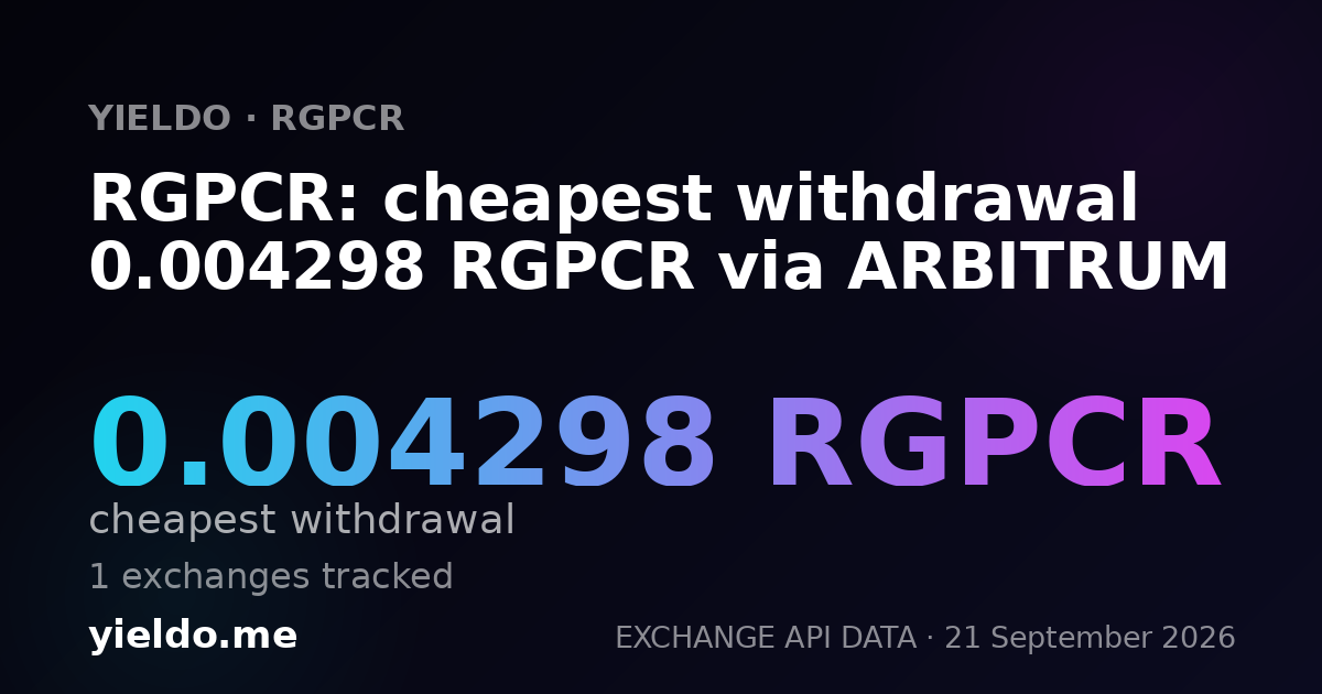 RGPCR: cheapest withdrawal 0.004298 RGPCR via ARBITRUM