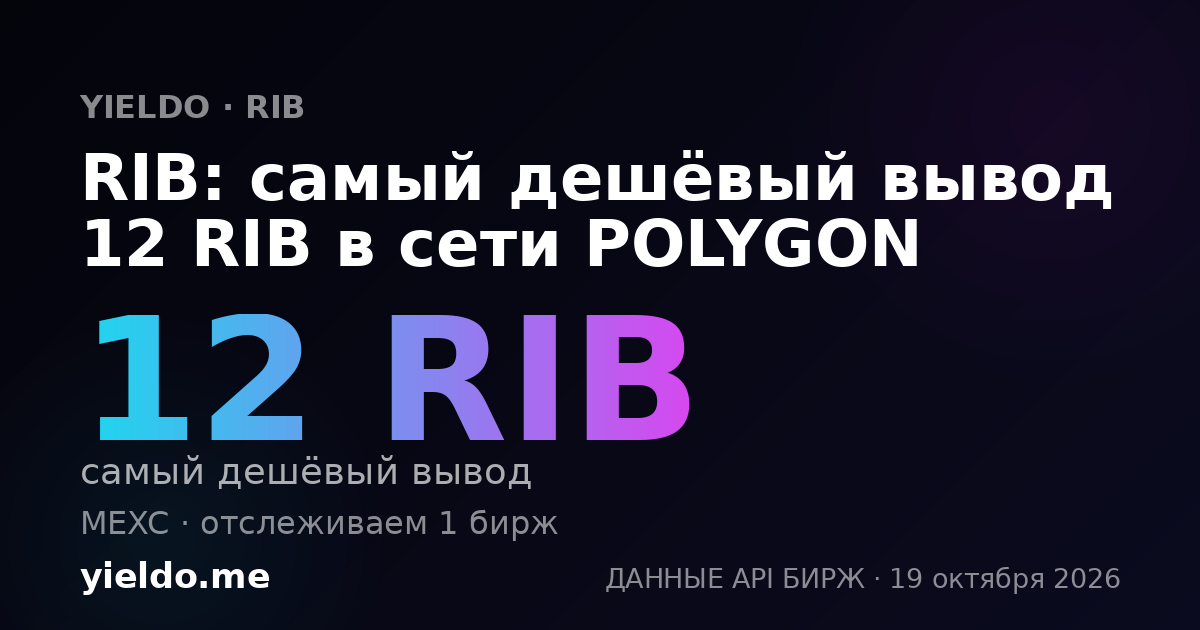 RIB: самый дешёвый вывод 12 RIB в сети POLYGON