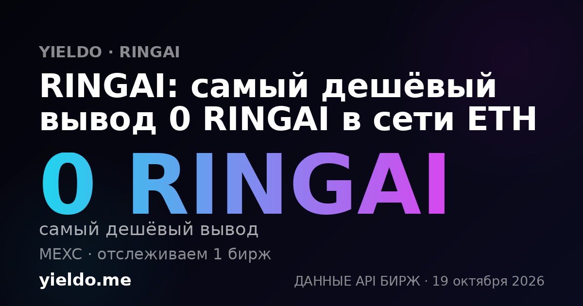 RINGAI: самый дешёвый вывод 0 RINGAI в сети ETH
