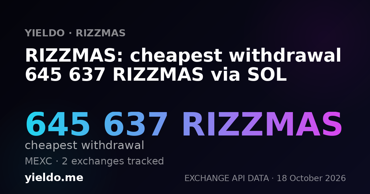 RIZZMAS: cheapest withdrawal 645 637 RIZZMAS via SOL