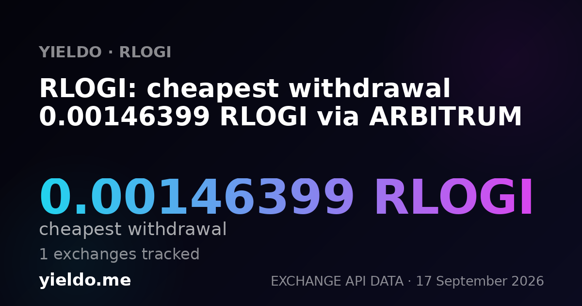 RLOGI: cheapest withdrawal 0.00148869 RLOGI via ARBITRUM