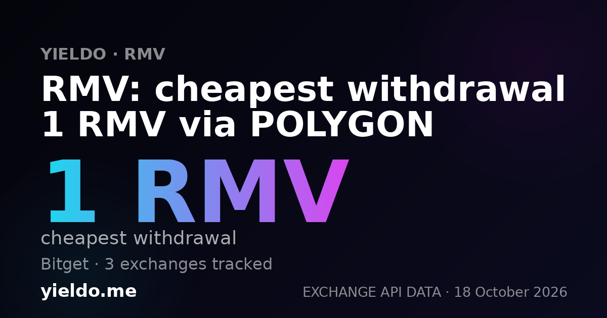 RMV: cheapest withdrawal 1 RMV via POLYGON
