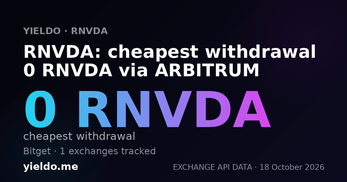 RNVDA: cheapest withdrawal 0 RNVDA via ARBITRUM