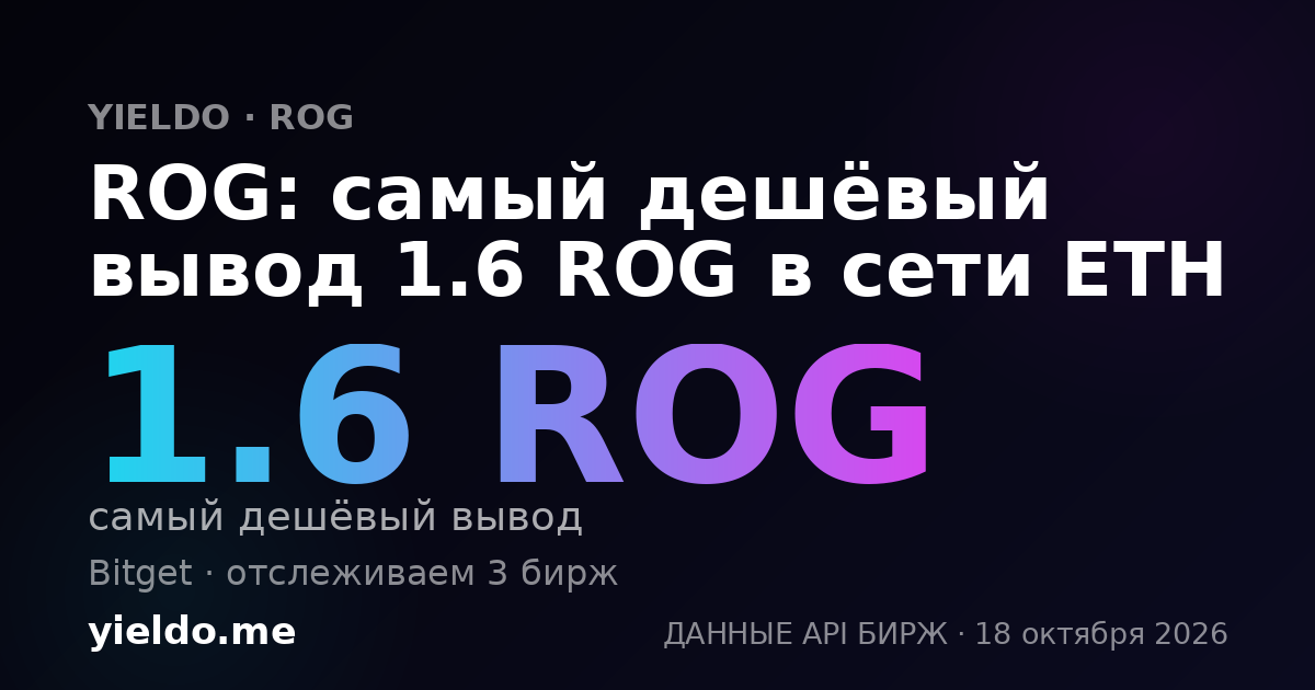 ROG: самый дешёвый вывод 1.6 ROG в сети ETH