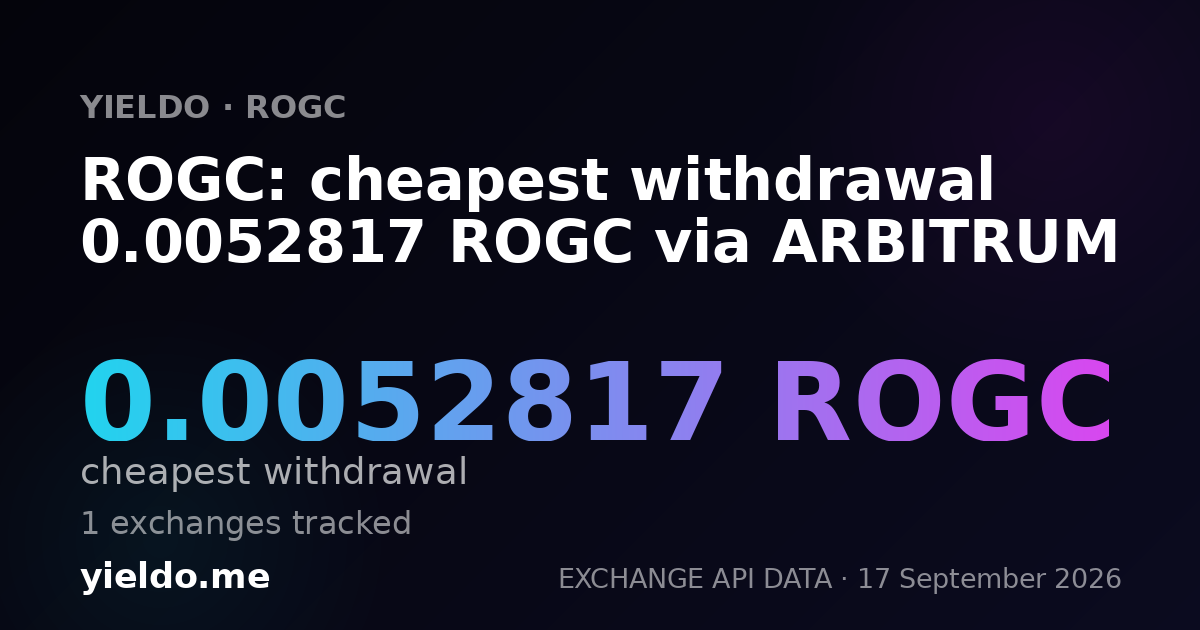 ROGC: cheapest withdrawal 0.0052817 ROGC via ARBITRUM