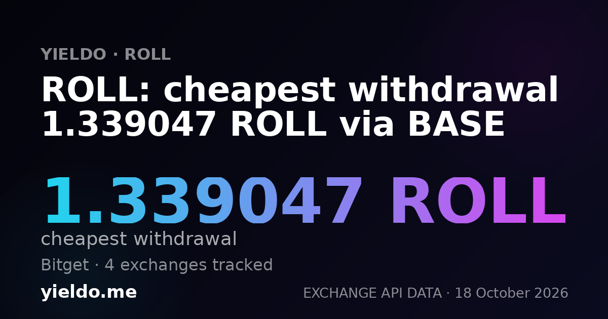 ROLL: cheapest withdrawal 1.339047 ROLL via BASE