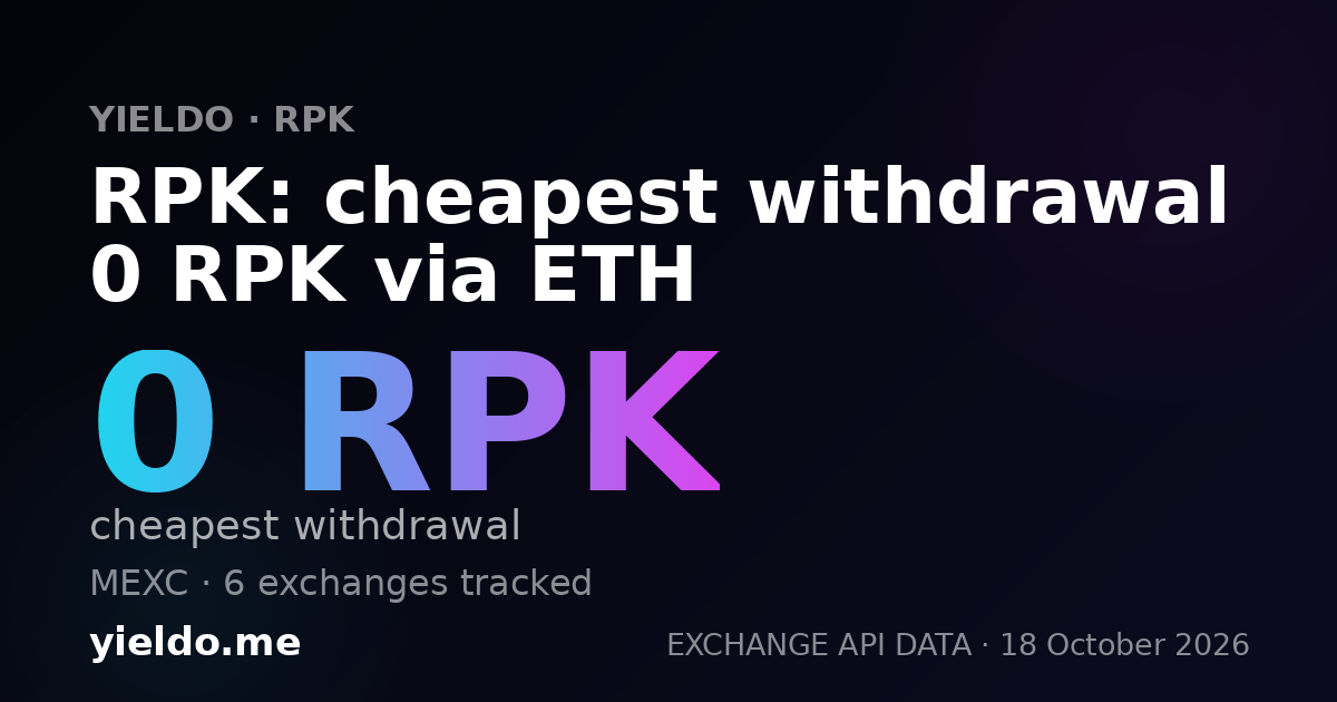 RPK: cheapest withdrawal 0 RPK via ETH
