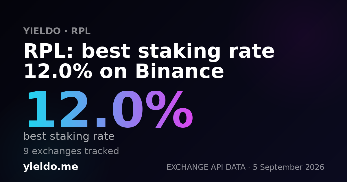 RPL: best staking rate 12.0% on Binance