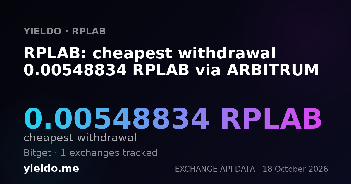 RPLAB: cheapest withdrawal 0.00548834 RPLAB via ARBITRUM