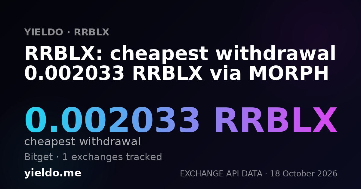 RRBLX: cheapest withdrawal 0.002033 RRBLX via MORPH