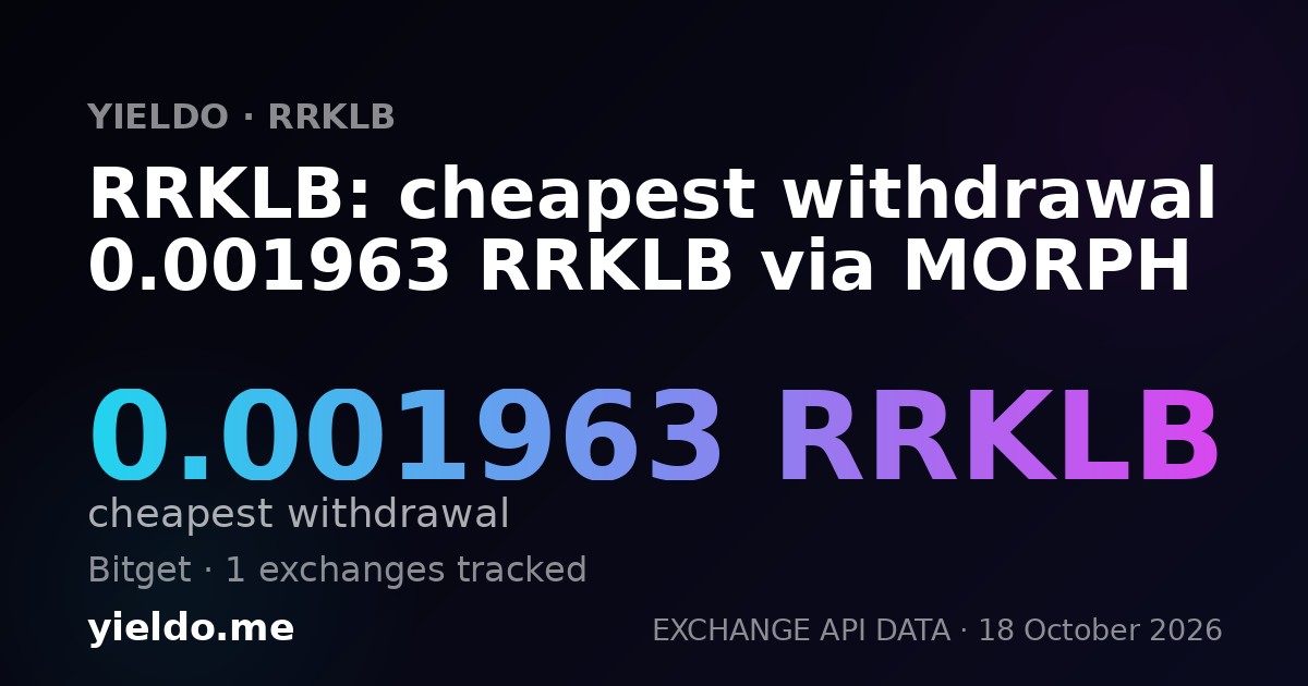 RRKLB: cheapest withdrawal 0.001963 RRKLB via MORPH