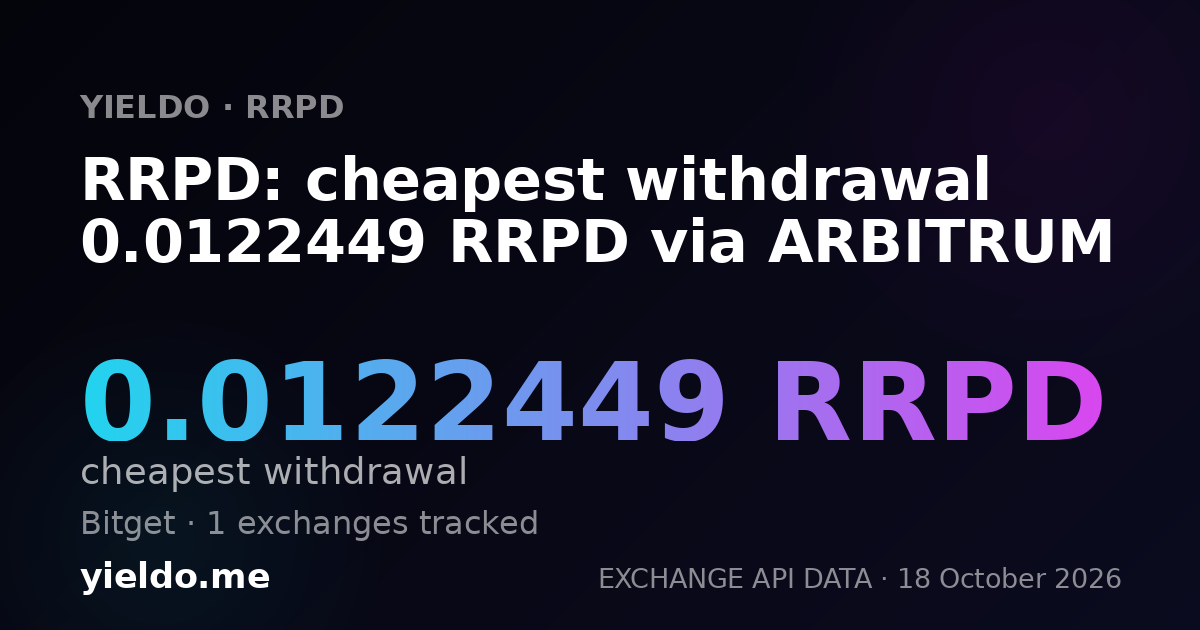 RRPD: cheapest withdrawal 0.0122449 RRPD via ARBITRUM