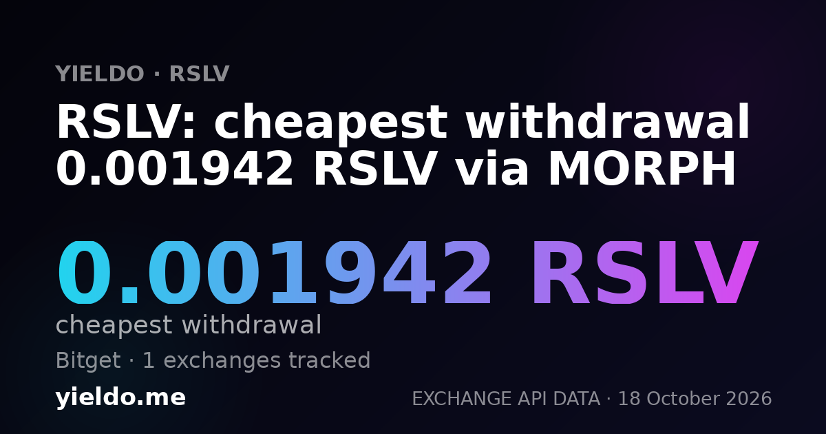 RSLV: cheapest withdrawal 0.001942 RSLV via MORPH