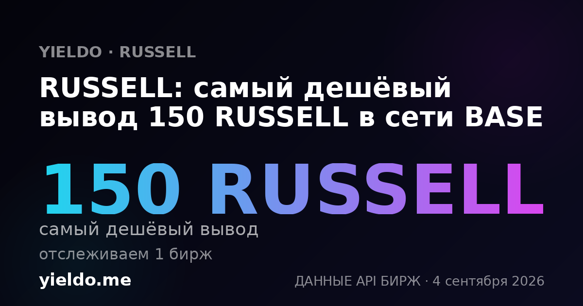 RUSSELL: самый дешёвый вывод 150 RUSSELL в сети BASE