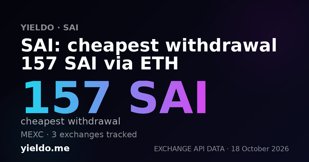 SAI: cheapest withdrawal 157 SAI via ETH