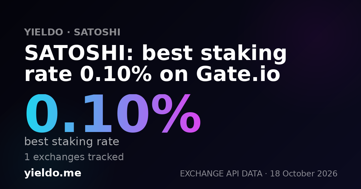 SATOSHI: best staking rate 0.10% on Gate.io